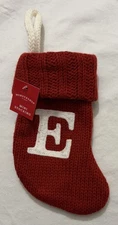 Wondershop Knit Mini Christmas Stocking Red 7” Initial “E” NWT