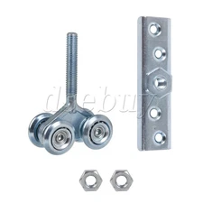 Silver Sliding Door Track Roller Hanging Rail Trolley Wheel H4-3 for Barn Doors
