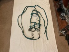 Trail Bridle/Halter Bit, Reins Green Full