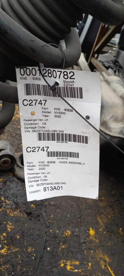 12 13 14 15 16 17 18 19 20 NISSAN NV 3500 Knee Assembly Left driver less caliper - Image 3 of 3