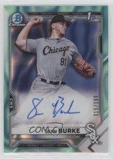 2021 Bowman Draft Chrome Pick Aqua Lava Refractor 15/199 Sean Burke Auto ii1
