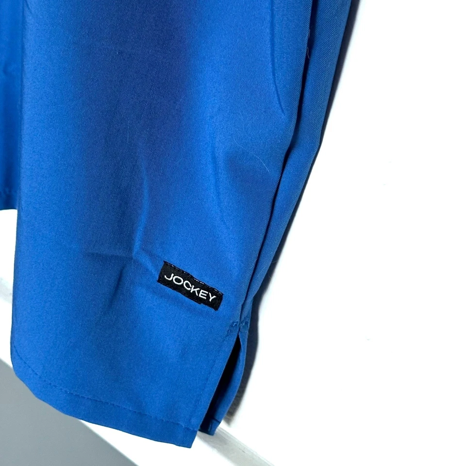 NUEVO CON ETIQUETAS Blusa Médica Jockey Para Hombre 4X Azul Cuello en V Manga Corta Bolsillo Camisa Foto 3 de 4