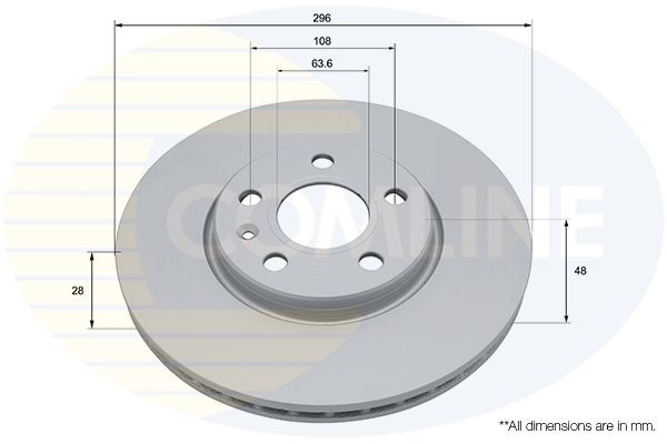 Brake Disc Front Internally Vented Fits Volvo S60 S90 V60 V90 COMLINE ADC2916V