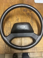 Genuine Land Rover Defender XS Black Leather Steering Wheel. 36 SPLINE. VGC UK