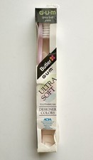 Vintage NOS GUM Adult 444 Ultra Soft 4 Row Toothbrush Designer Colors USA