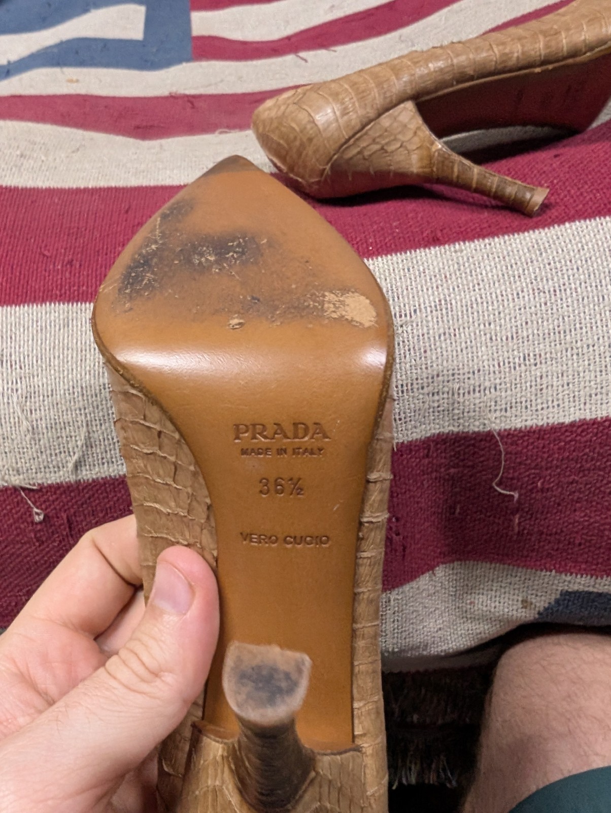 Prada Python Snakeskin Tan Ombre  Pointed Toe Pum… - image 7