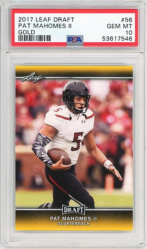 Patrick Mahomes Leaf Draft #56 Gold