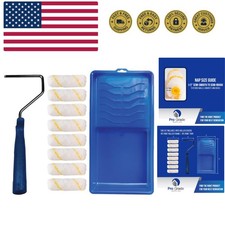 Paint Roller Tool Kit - 10 Piece Painting Set - Mini Plastic Paint Tray Set, ...
