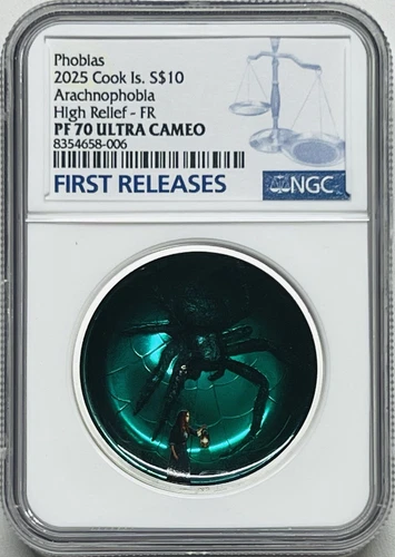 2025 Cook Islands Silver 2oz $10 Arachnophobia NGC PF70 First Release