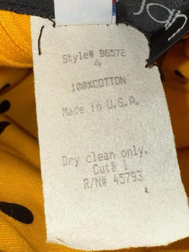 Vestido Barboglio Cristina Jan Amarillo Polkadot Sin Tirantes Volantes Talla 4 Años 80 De Colección Foto 4 de 4