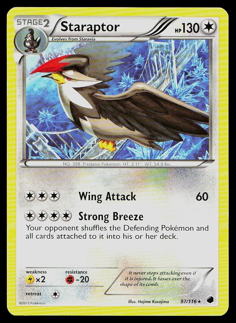 Pokemon Card Plasma Freeze Staraptor 97/116 Rare