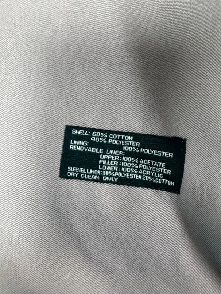 Gabardina Ralph Lauren para Hombres 38R Beige Caqui Cinturón Extraíble Forro Chaqueta Foto 4 de 4