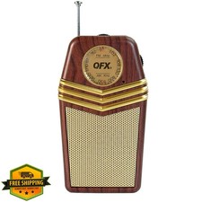 QFX Wood Retro AM FM Radio