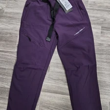 Women's Urban Outdoor Hiking Pants Purple Size S with belt