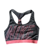 Nike Pro Women Classic Low Impact Sports Training Bra Heather Grey Pink Sz Med