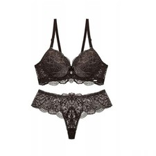 Completo intimo da donna in pizzo marrone 42/95C