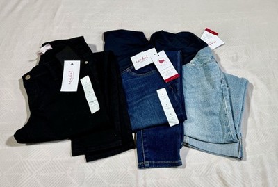 New-Isabel Maternity Lot 3 Maternity Jeans Size 2 Black Blue Dark & Light Wash