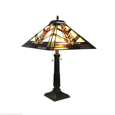 WYLIE Tiffany-style 2 Light Mission Table Lamp 16'' Shade