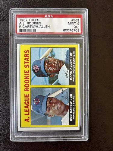 1967 Topps ROD CAREW Rookie #569 PSA 9 MINT (OC)