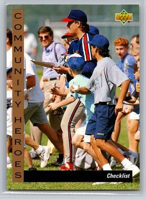 1993 Upper Deck Community Heroes #30 Checklist Baseball Card Insert Set