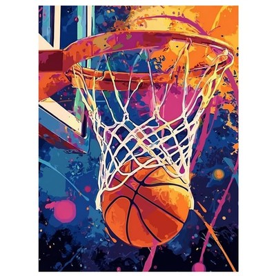 Reivworl Basketball Diamond Art Kits for Adults, 12x16Inch, 02-Basketball