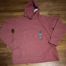 All in Motion Boys Red Fleece Pullover Sweatshirt XL 14 Hooded Long Sleeve