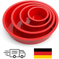 Silivo Silikon Backform Rund 4 Stk 24 Cm Antihaft Kuchenform Set