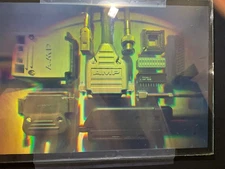 Hologram Glass Picture 6x8 Inch - Computer Tech Cords - 3D Vintage Art - DCG