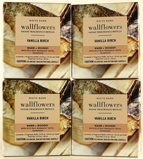 QTY 8 - Bath  Body Works VANILLA BIRCH Wallflowers Home Fragrance Oil Refills