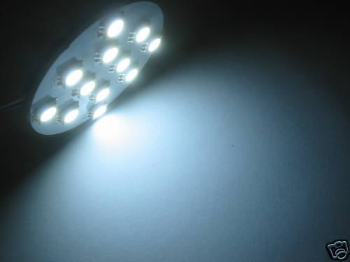 PANNELLO 12 LED ROTONDO BIANCO 6000K T10 BA9S SILURO M4 - Picture 1 of 1