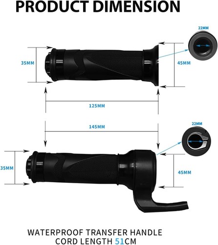 Electric Bike Full Twist Throttle Speed Control Handle 24V 36V 48V 60V 72V fo... - Picture 6 of 6