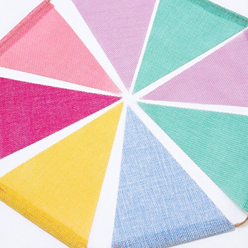 60 Flags Imitated Burlap Pennant Banner - Multicolor Fabric Triangle ...
