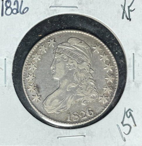 1826 CAPPED BUST SILVER HALF DOLLAR~ XF ~NICE COIN~ - 第 1/2 張圖片