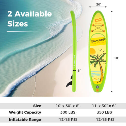 GOPLUS Inflatable Stand up Paddle Board W/Non-slip Deck Pump 3 Fins Backpack - Picture 2 of 8