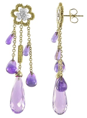 Philip Andre 18K bicolor Gold Amethyst & Diamant Ohrhänger