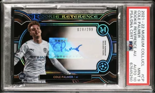 Cole Palmer 2021-22 Museum Collection UCL RC Reverence Auto /299 PSA 9 AUTO 10