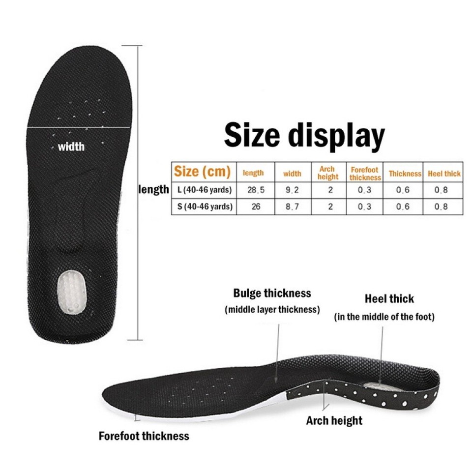 Sports Shoes Insole Men Women's Fashion Silica Gel Insoles Orthotic Pad ...