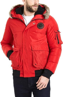 BENCH Herren Jacke Bomberjacke Steppjacke Winterjacke Übergansjacke rot Gr.S NEU