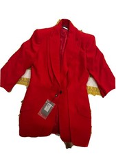 Alexander McQueen Red Pleated Blazer