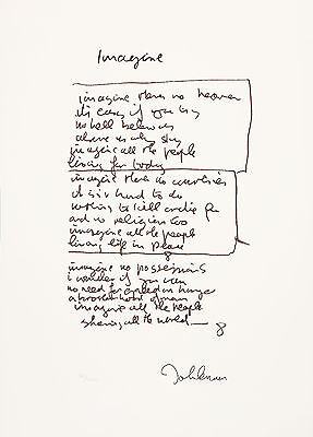 John-Lennon Handwritten Lyrics Imagine