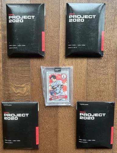 Lot 4 Topps PROJECT 2020 Mike Trout Trading Card #100 MINT Los Angeles Angels