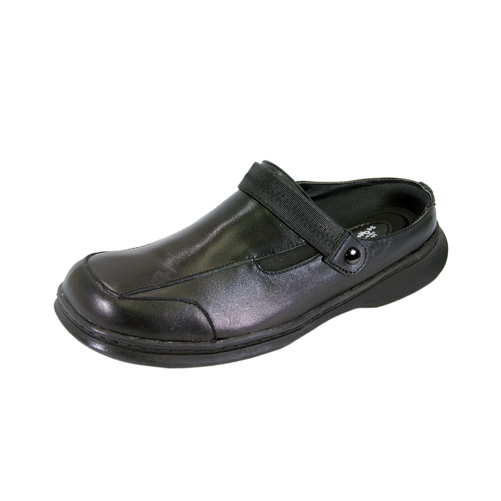 Zuecos de cuero Clara de ancho ancho para mujer 24 HORAS CONFORT