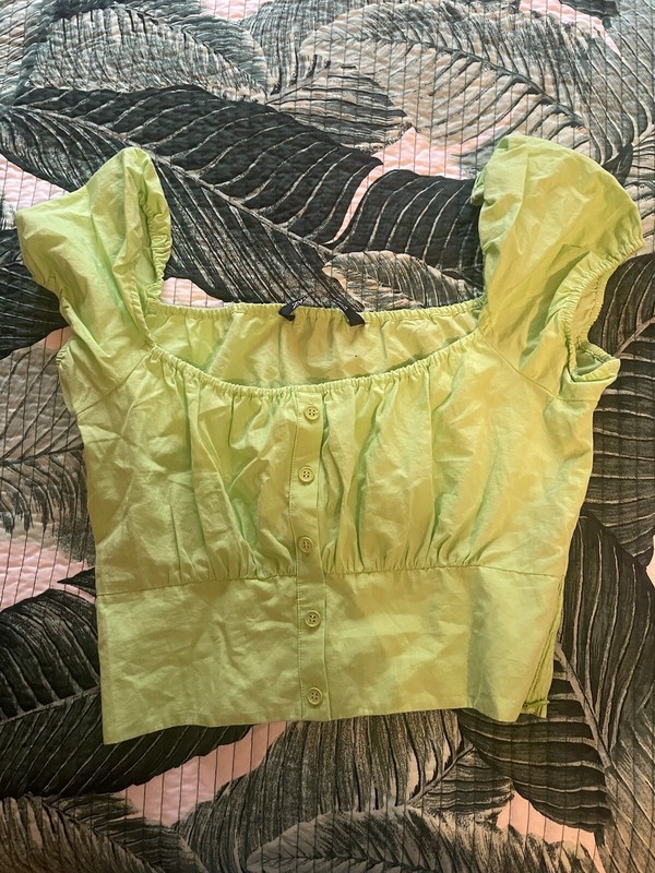 BRAND NEW ZARA GREEN CORSET CROP TOP SZ M