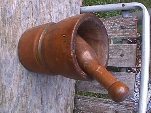 OLD Wooden Mortar & Pestle asis FOR DECOR OR RESTORATION REPURPOSE