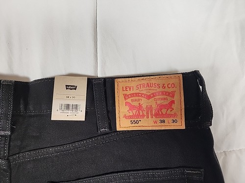 38x30 Levi's 550 Relaxed Fit Black 100% Cotton Denim Jeans Men’s 00550-0260 NWT - Picture 14 of 15