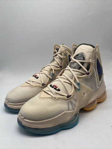 Nike LeBron 19 Pearl White/Gold Athletic Shoes DC9339-200 Men's Size 12 - Picture 3 of 6