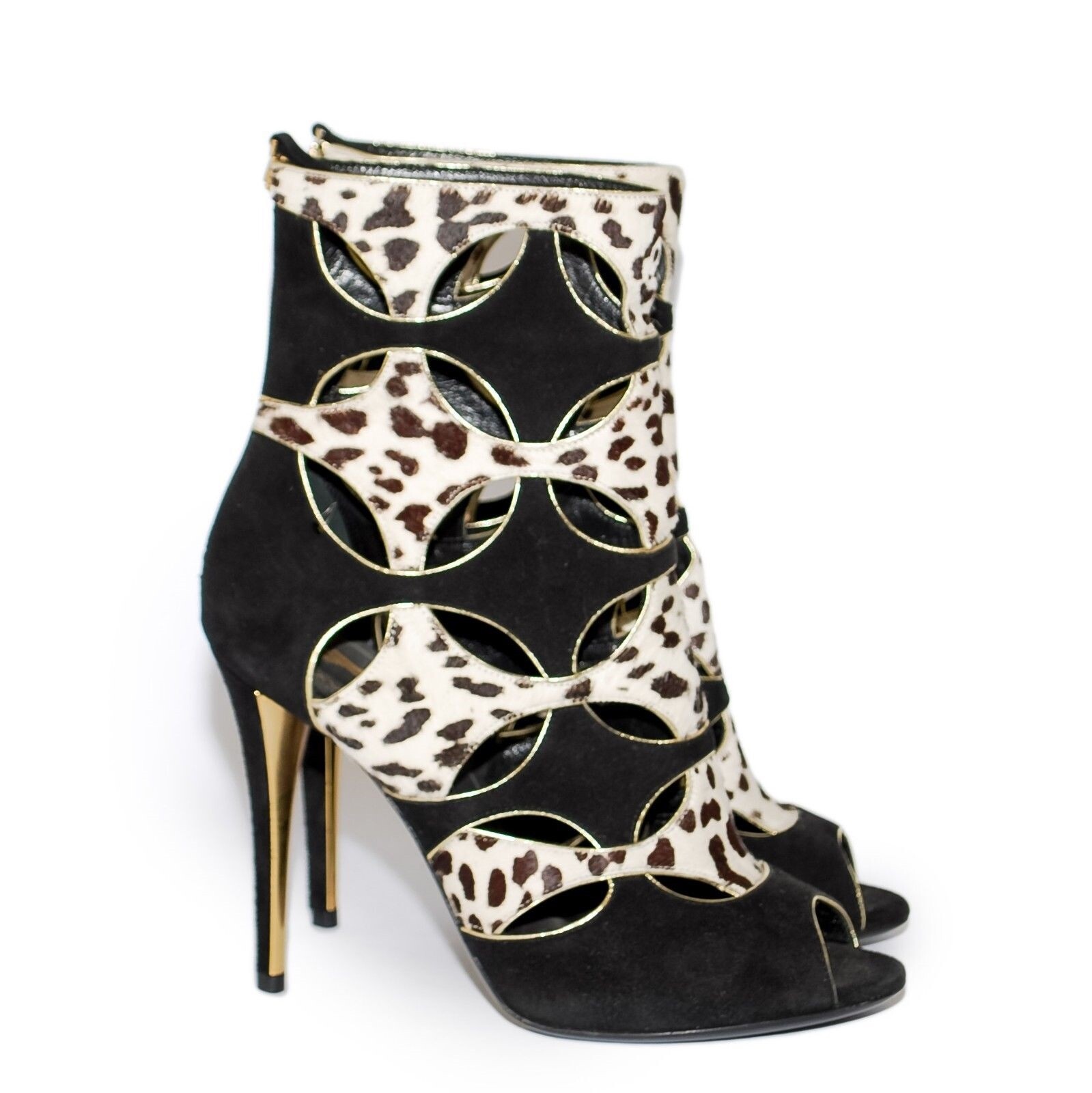 Stivaletti Yves Saint Laurent tacchi alti pony capelli punta aperta taglia US 6 5