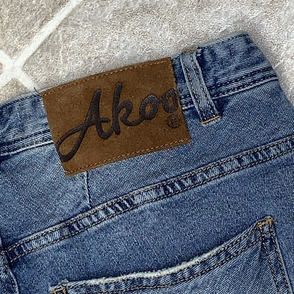 Pantalones de mezclilla para hombre Akoo talla 36 pintura envejecida blanqueador salpicaduras bolsillos de diseñador Foto 4 de 4