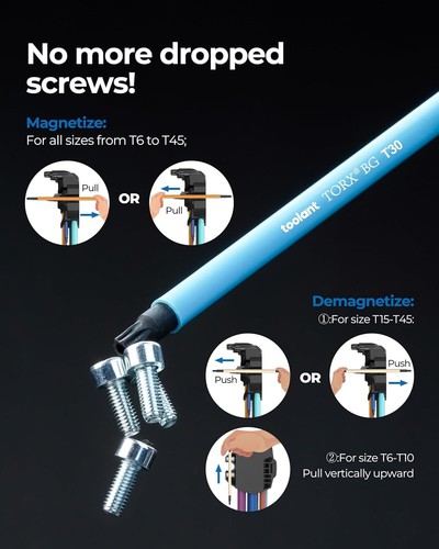 Luxury Torx Wrench Set - 13-Piece Extra Long with Comfortable Grip & Magnetism - Picture 5 of 9
