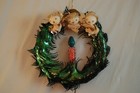 Vintage Green Eyelash Foil Wreath-Lighted — photo 1